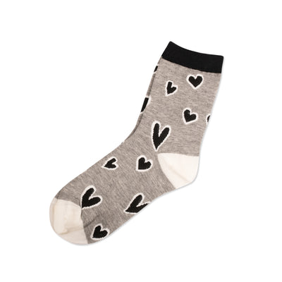 Valentines Socks for Women - Two pairs per set! Grey and White