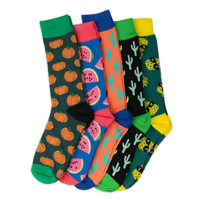Fun Cotton Dress Socks, 5 pairs per box!